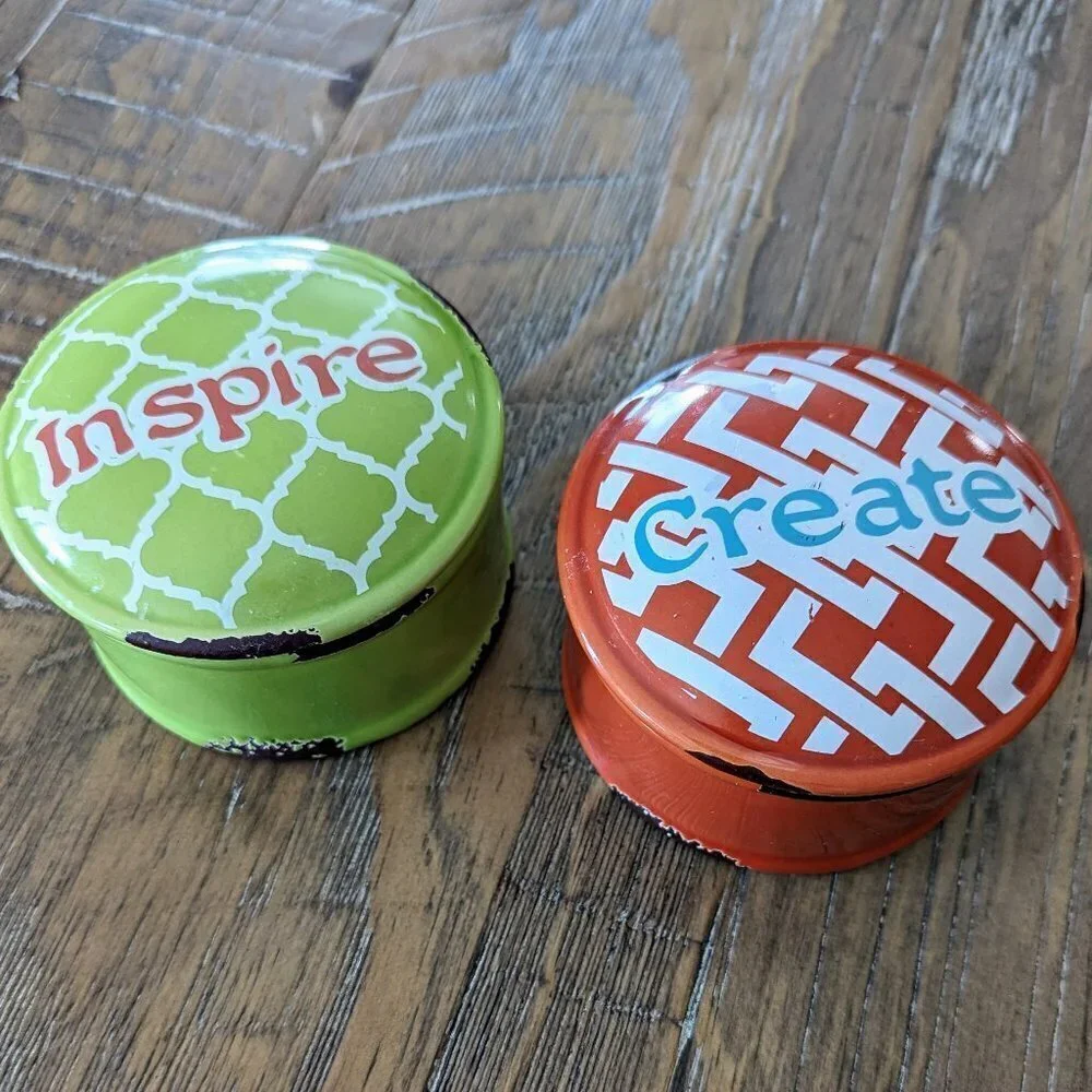 Ceramic Trinket Boxes Set of 2 Create Inspire